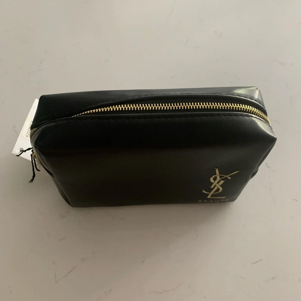 Yves Saint Laurent Black and Gold Cosmetic Pouch